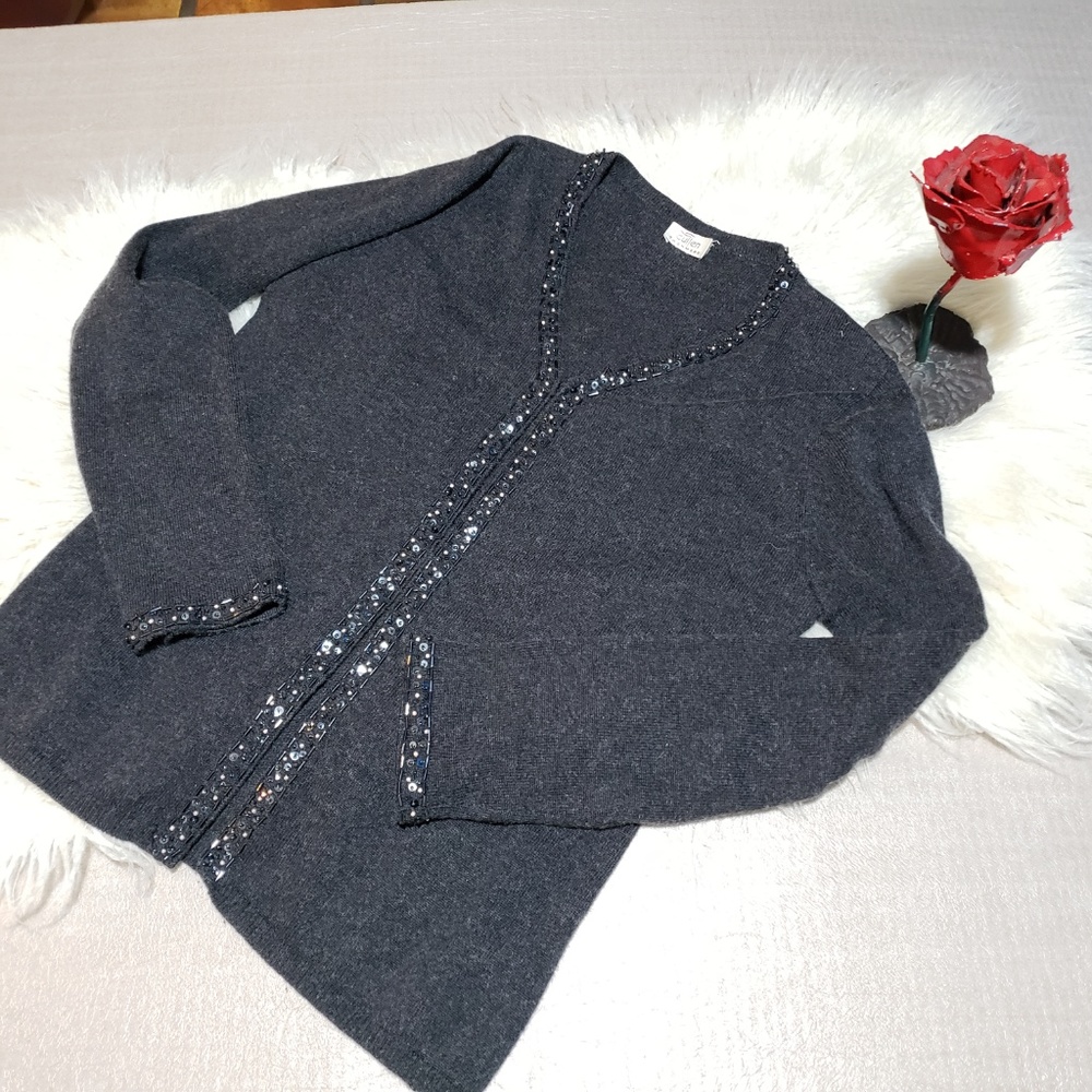 Cullen Cashmere fine knit cardigan embellished